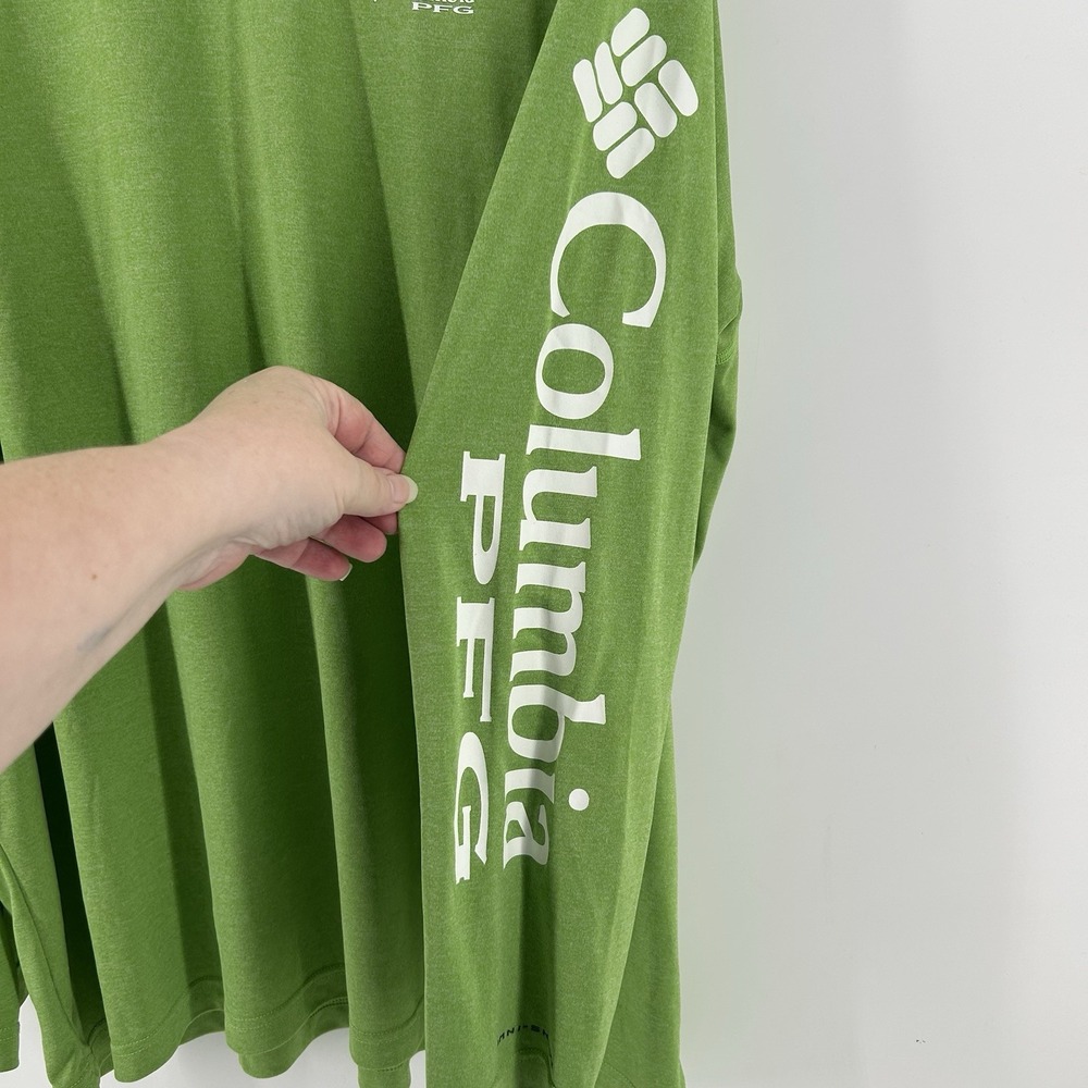 Columbia PFG Terminal Tackle Shirt Mens 3X Green Omni Shade Fishing Long Sleeve - Picture 4 of 7